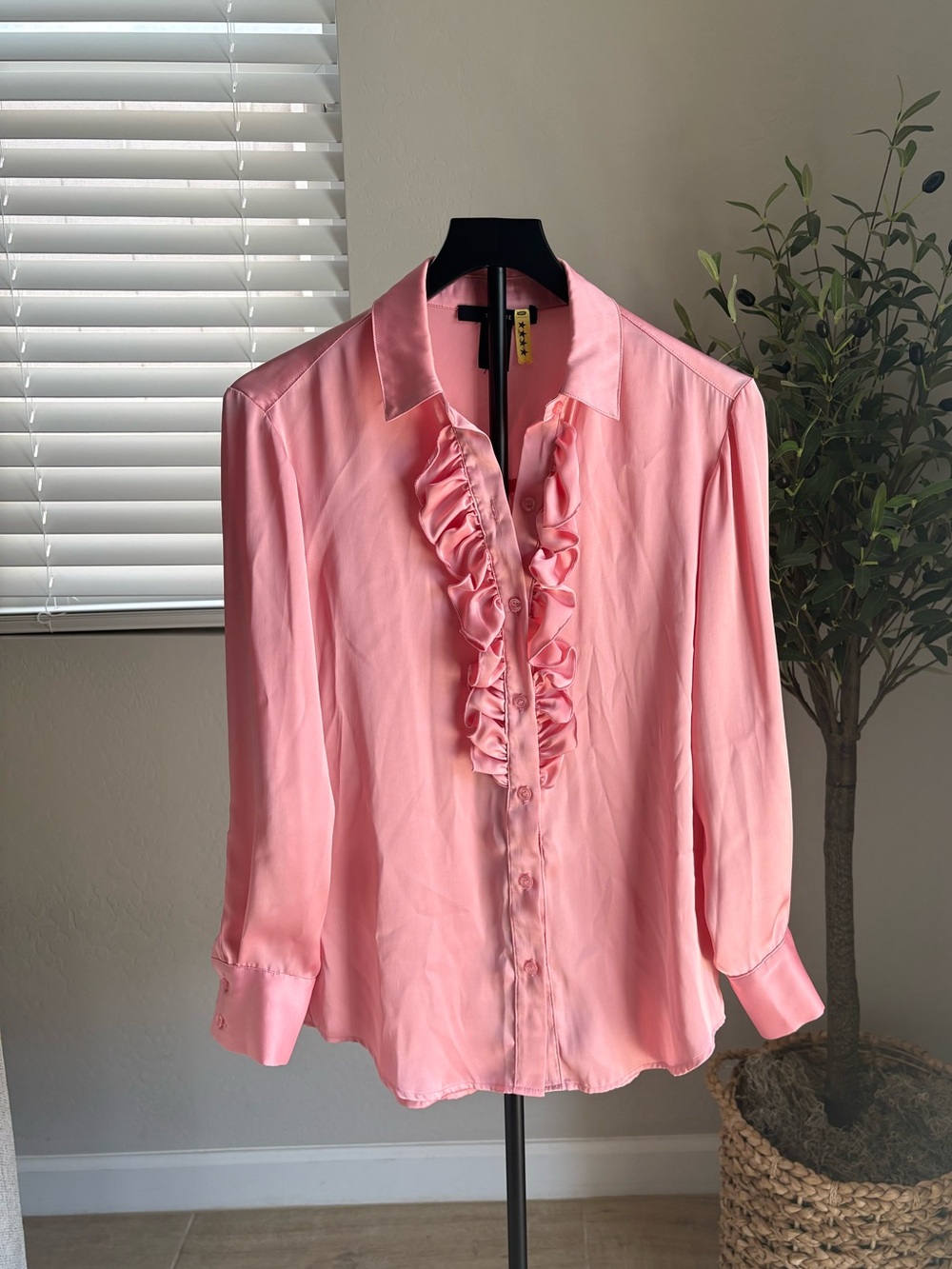 Smythe Pink Ruffle-Front Women’s Blouse